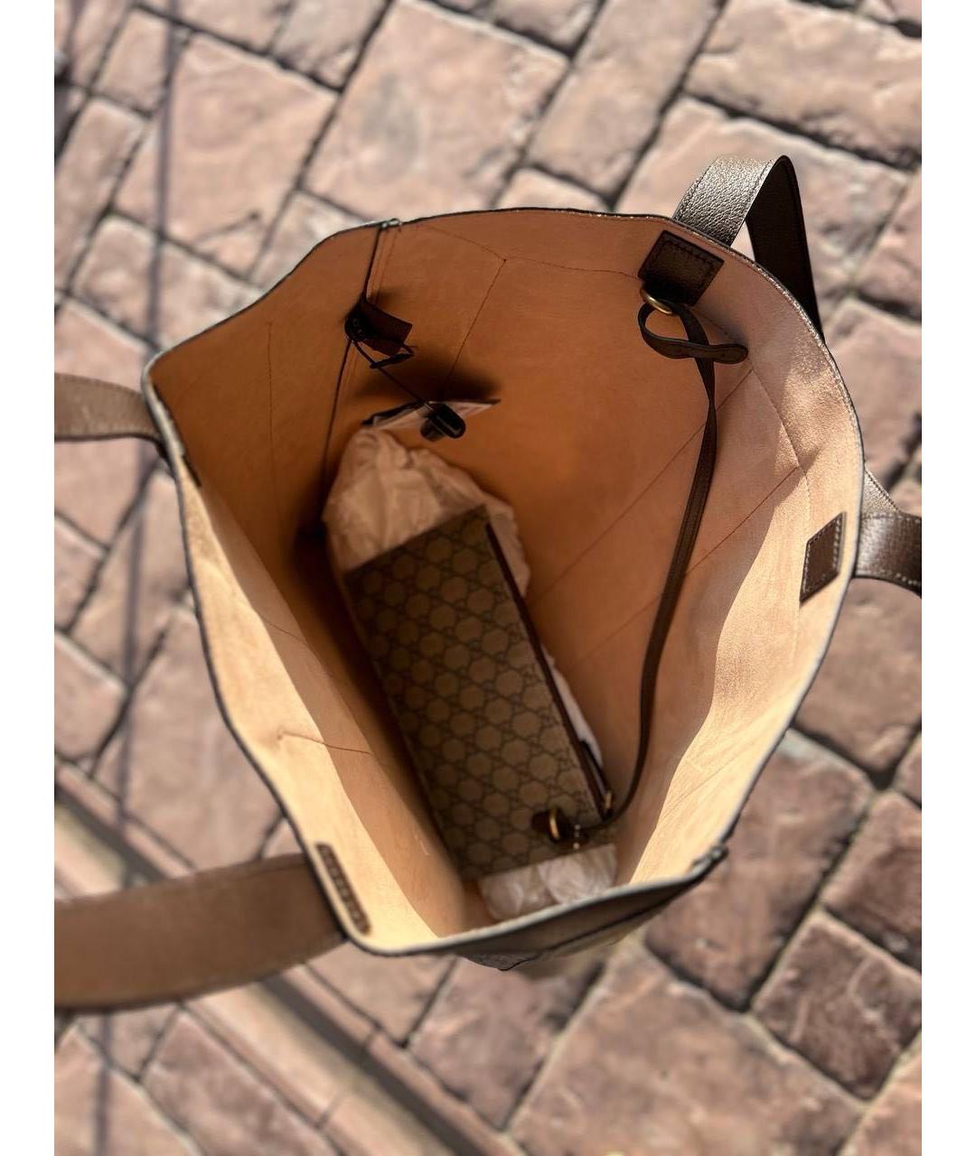 GUCCI Коричневая сумка тоут, фото 3