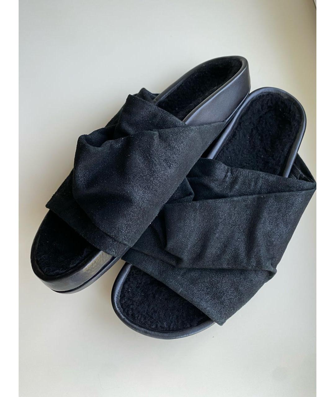 RICK OWENS Черные кожаные сандалии, фото 4