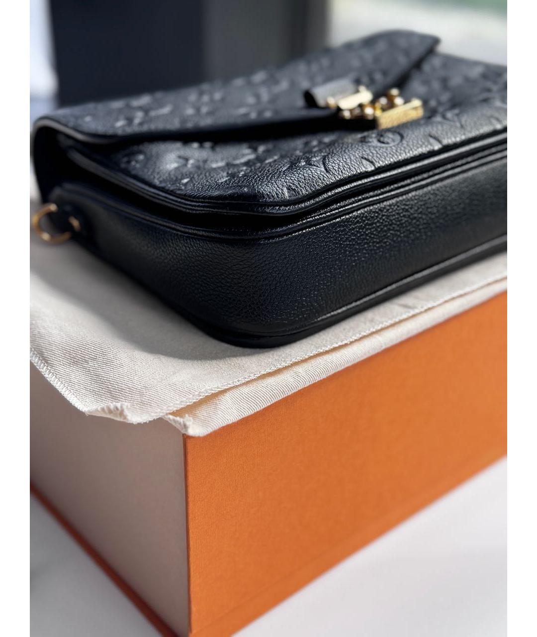 LOUIS VUITTON Черная кожаная сумка через плечо, фото 6