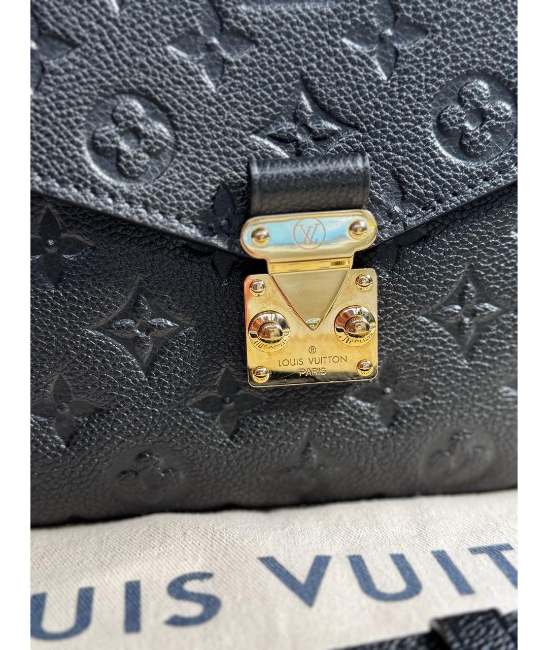 LOUIS VUITTON Черная кожаная сумка через плечо, фото 8