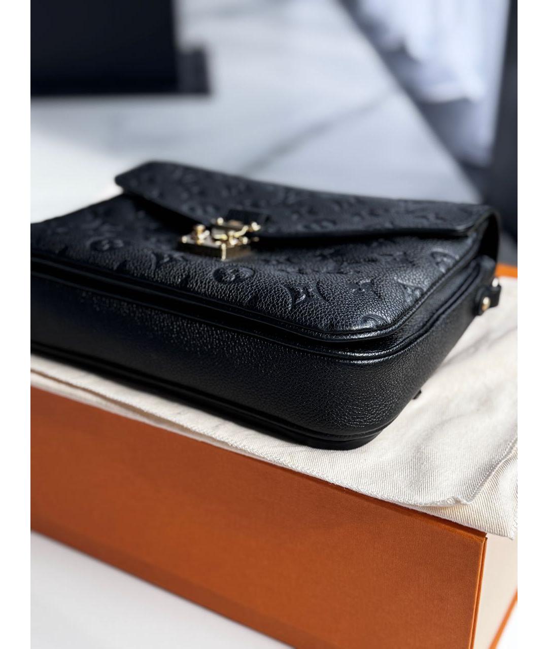 LOUIS VUITTON Черная кожаная сумка через плечо, фото 5