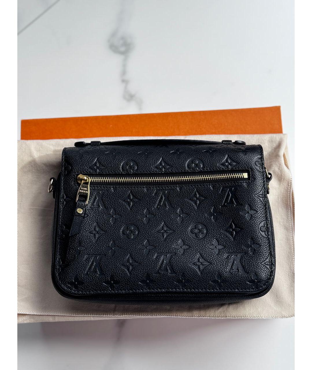 LOUIS VUITTON Черная кожаная сумка через плечо, фото 7