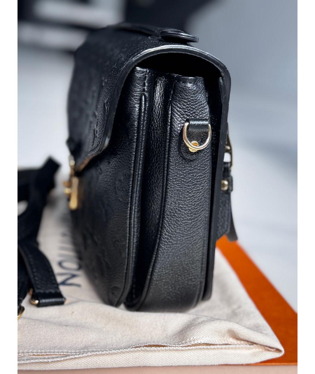 LOUIS VUITTON Черная кожаная сумка через плечо, фото 3