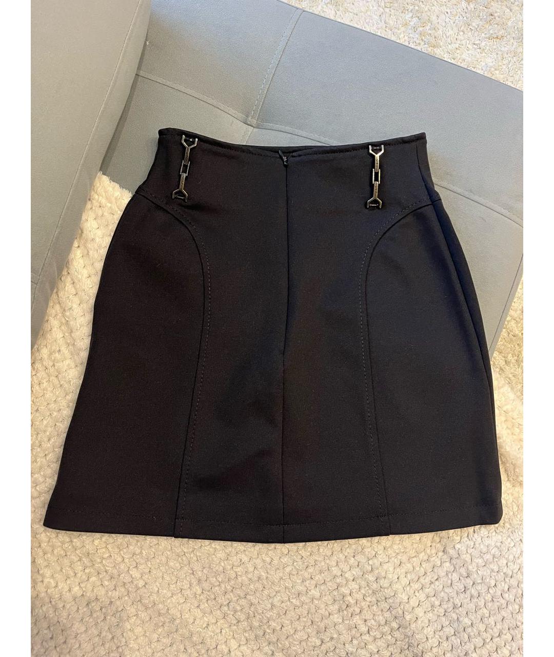 FENDI Черная полиэстеровая юбка мини, фото 3