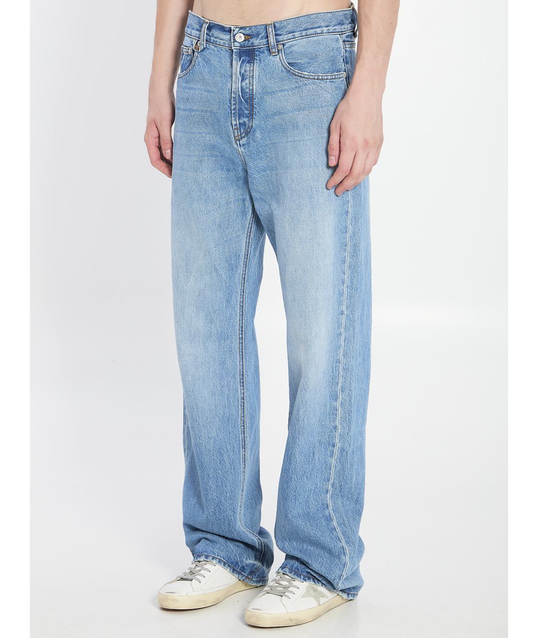 JACQUEMUS Голубые хлопковые прямые джинсы, фото 3