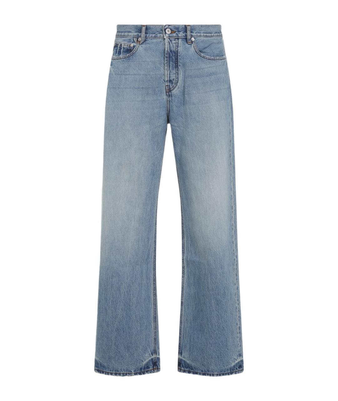 JACQUEMUS Голубые хлопковые прямые джинсы, фото 1