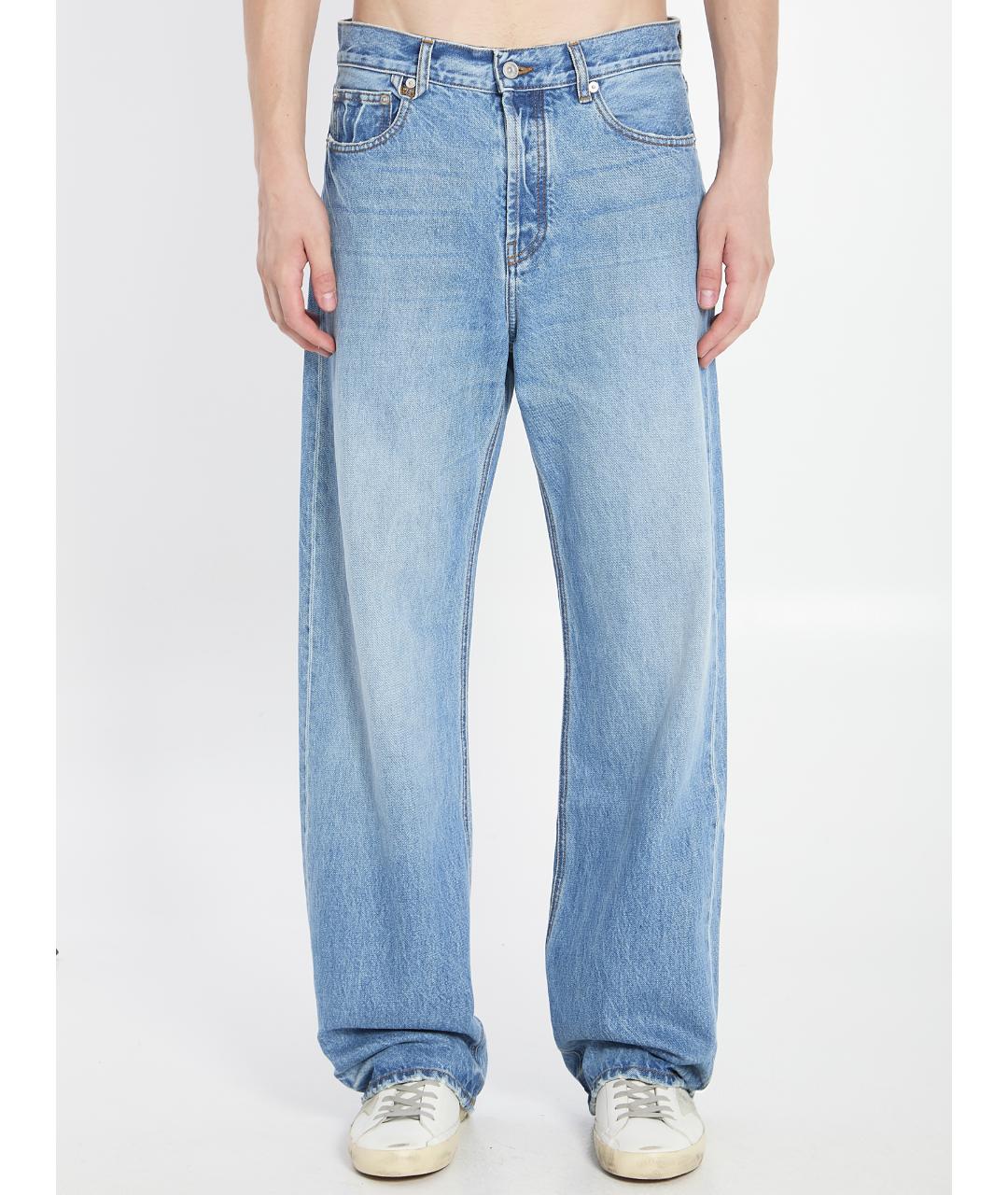 JACQUEMUS Голубые хлопковые прямые джинсы, фото 2