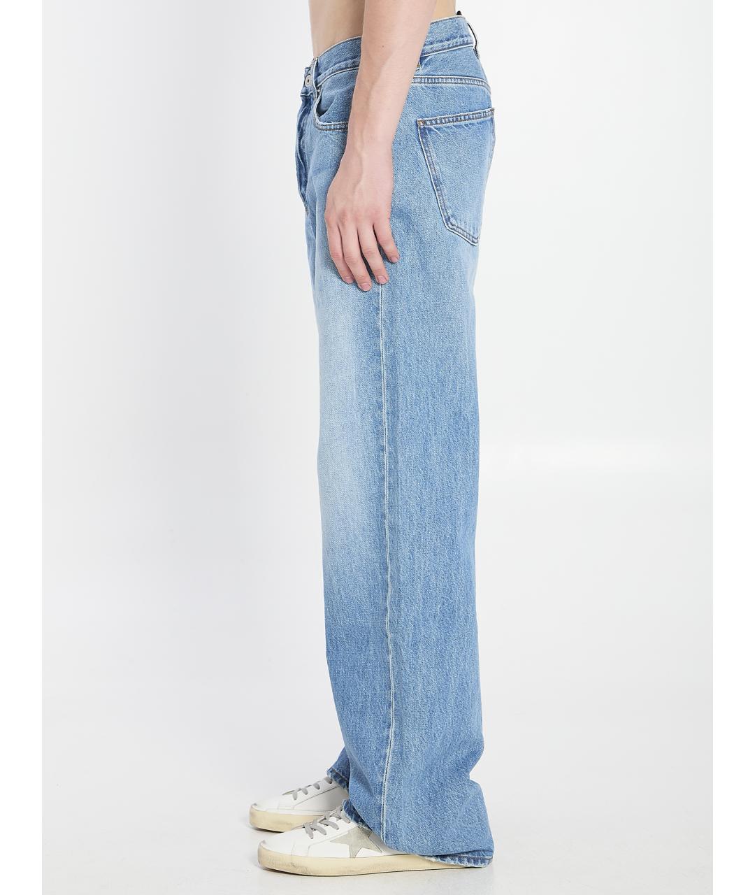 JACQUEMUS Голубые хлопковые прямые джинсы, фото 4