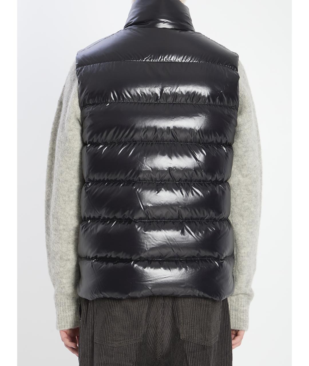 MONCLER Черная полиамидовая жилетка, фото 5