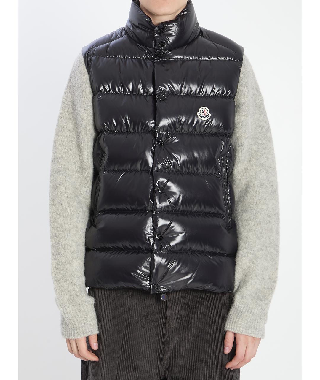 MONCLER Черная полиамидовая жилетка, фото 2