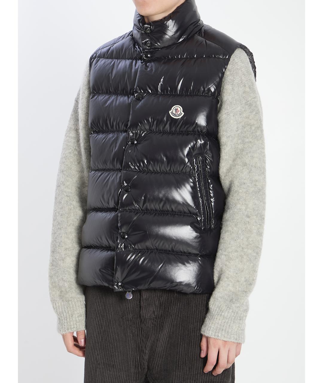 MONCLER Черная полиамидовая жилетка, фото 3