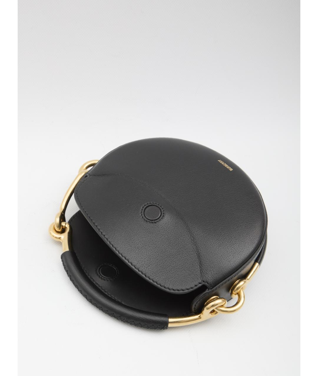 BURBERRY Черная кожаная сумка с короткими ручками, фото 4