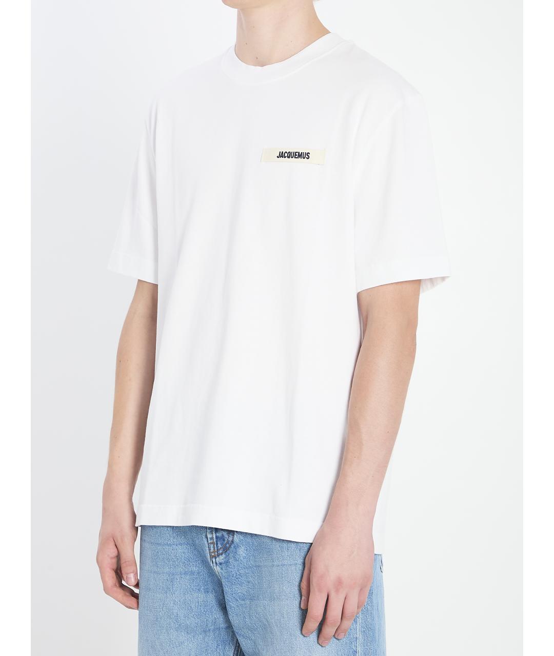 JACQUEMUS Белая хлопковая футболка, фото 3