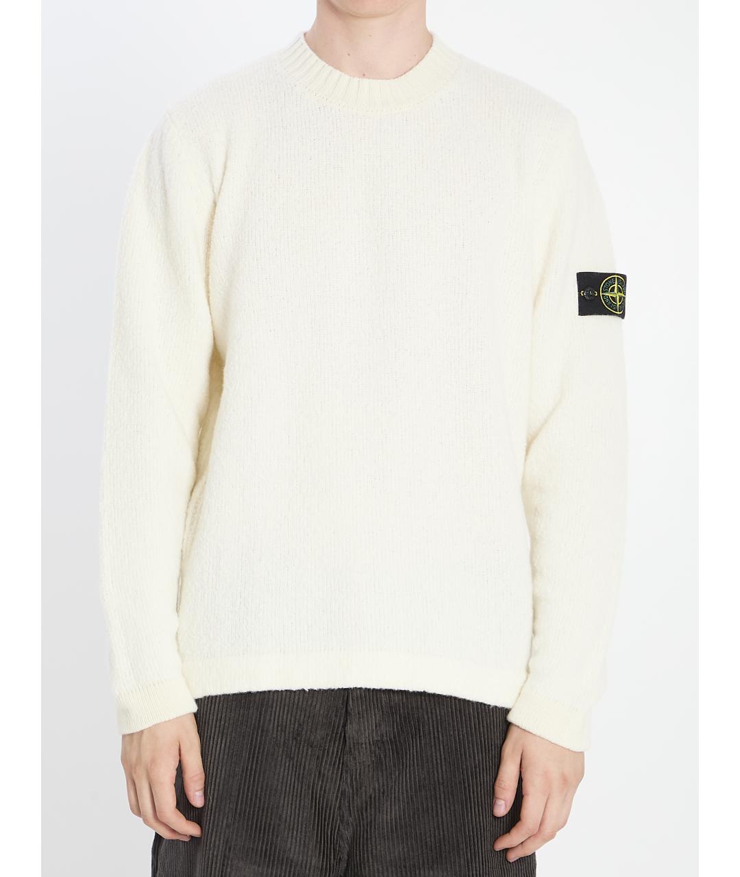 STONE ISLAND Белый шерстяной джемпер / свитер, фото 2