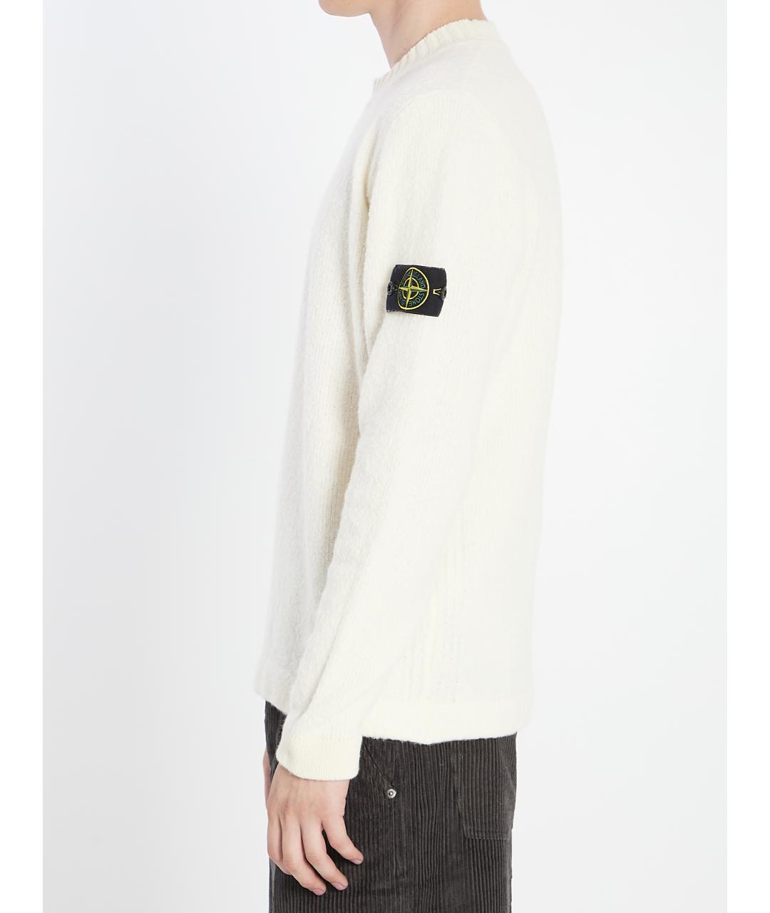 STONE ISLAND Белый шерстяной джемпер / свитер, фото 4
