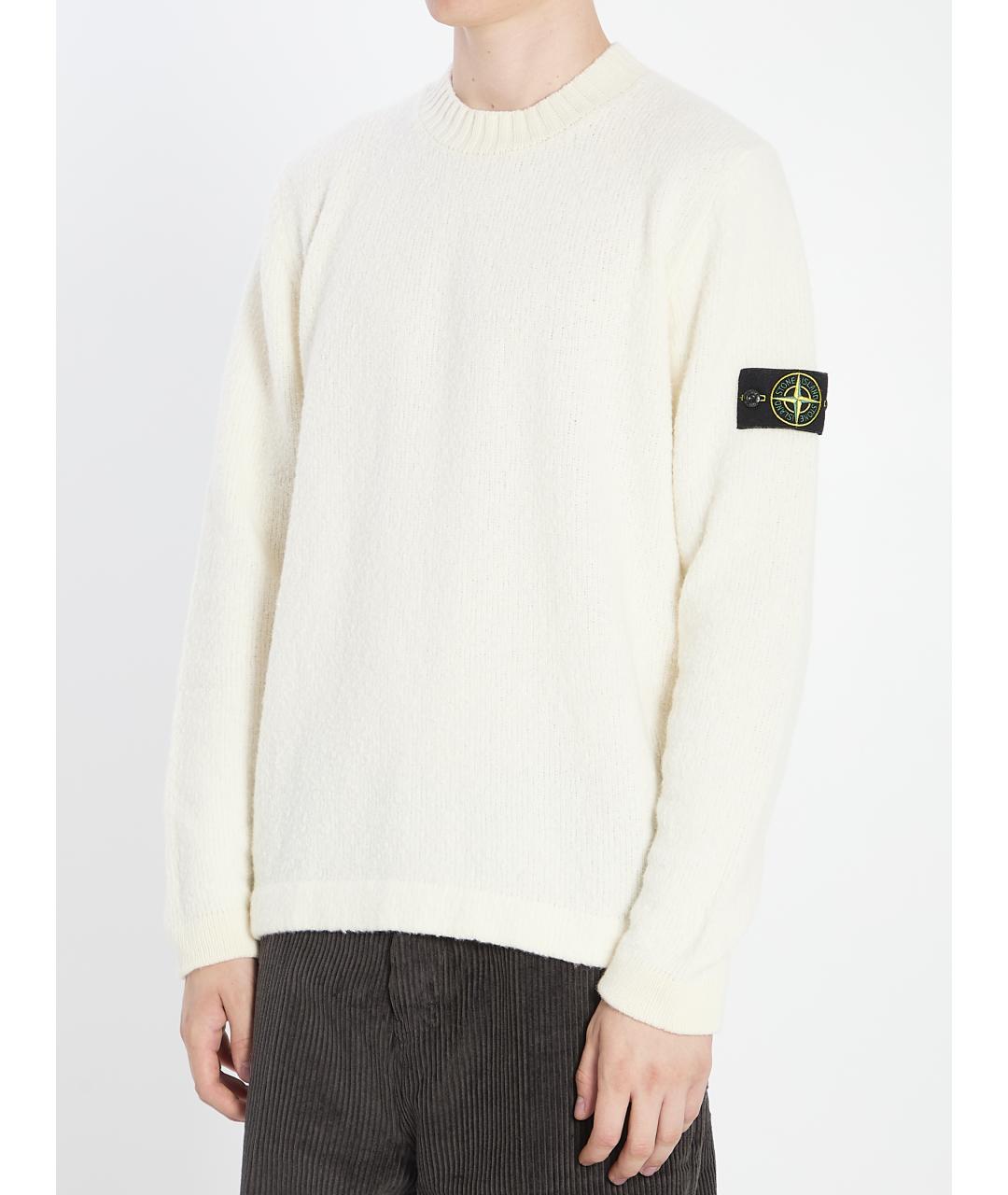 STONE ISLAND Белый шерстяной джемпер / свитер, фото 3