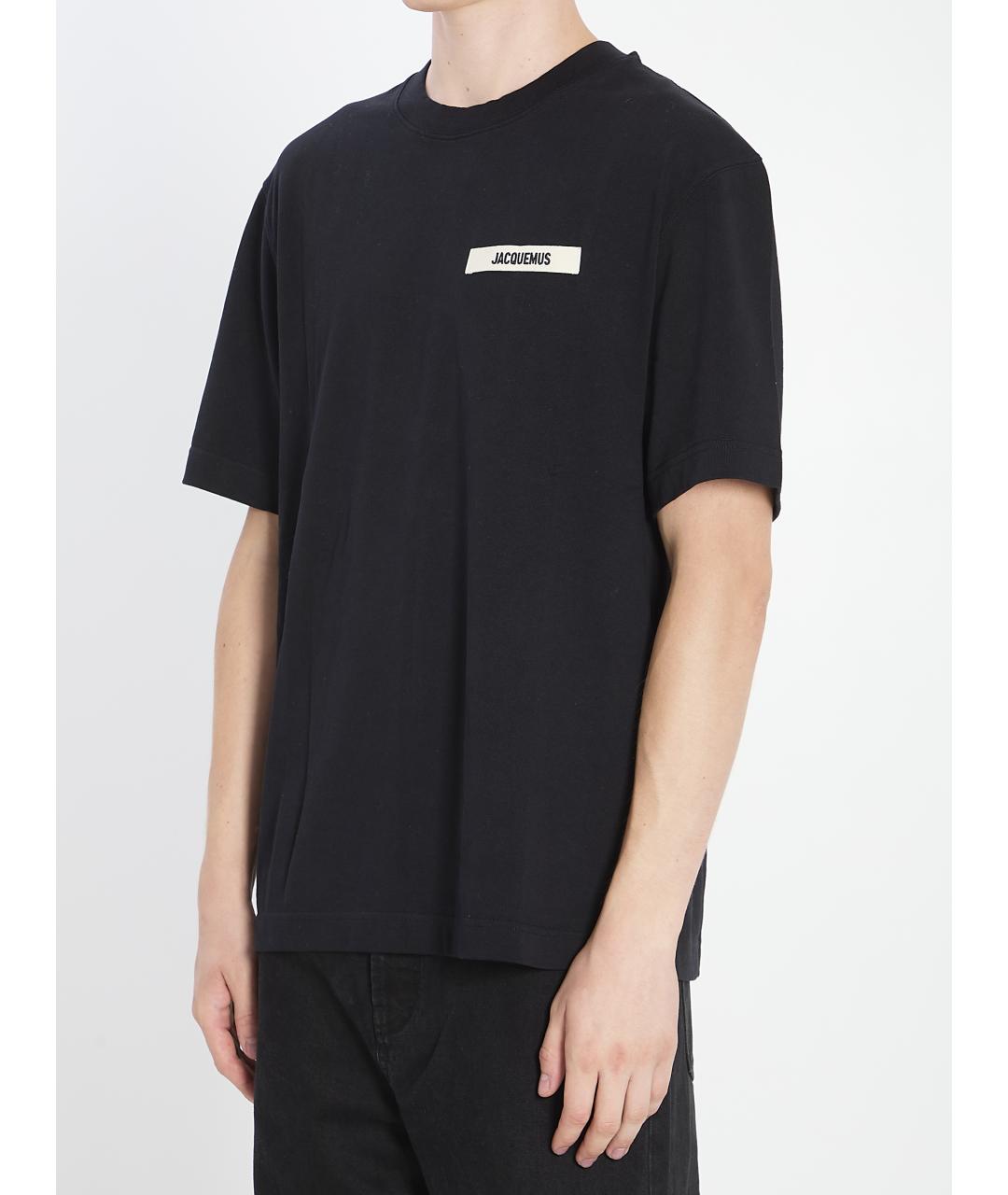 JACQUEMUS Черная хлопковая футболка, фото 3