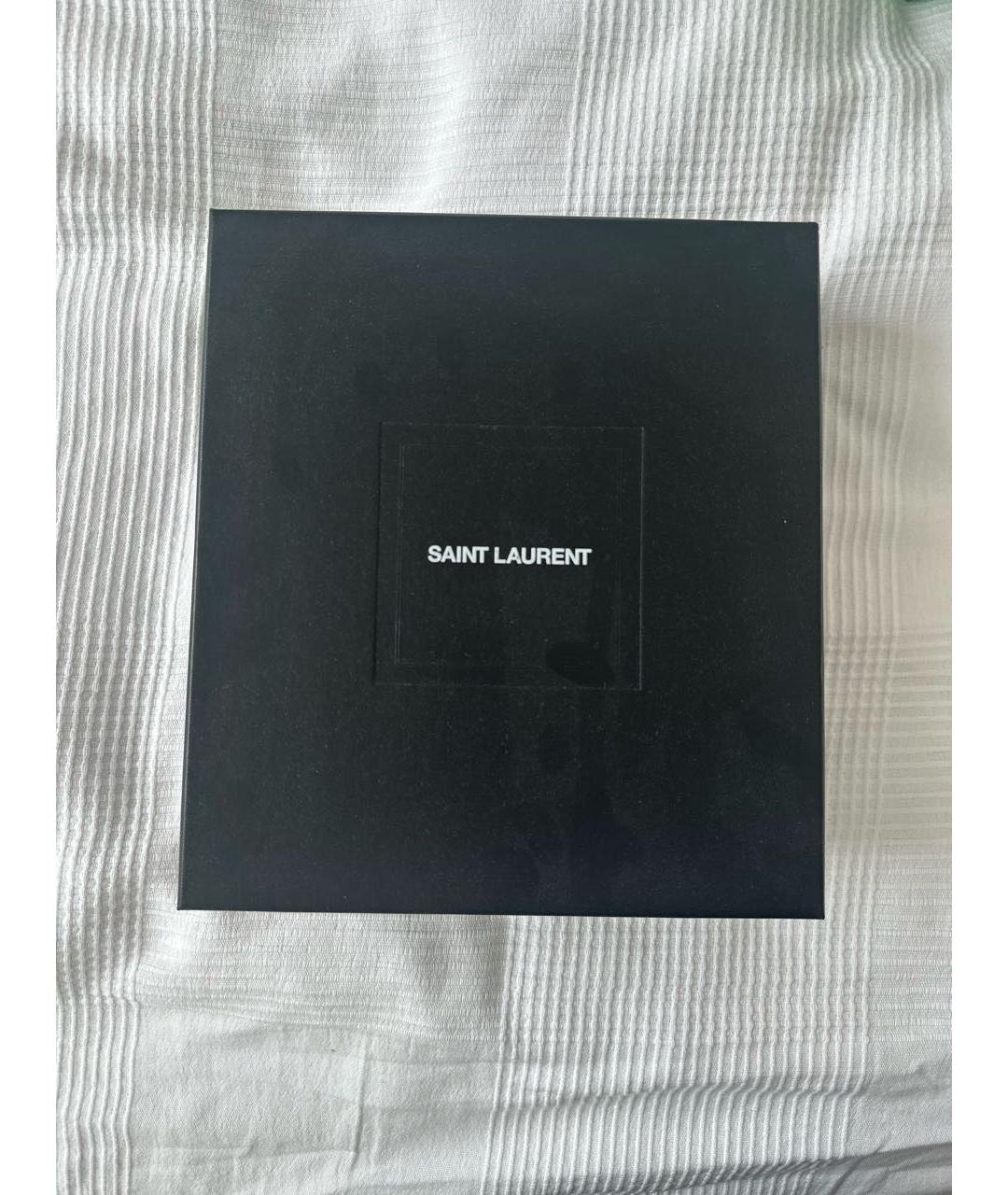 SAINT LAURENT Черные кожаные босоножки, фото 7