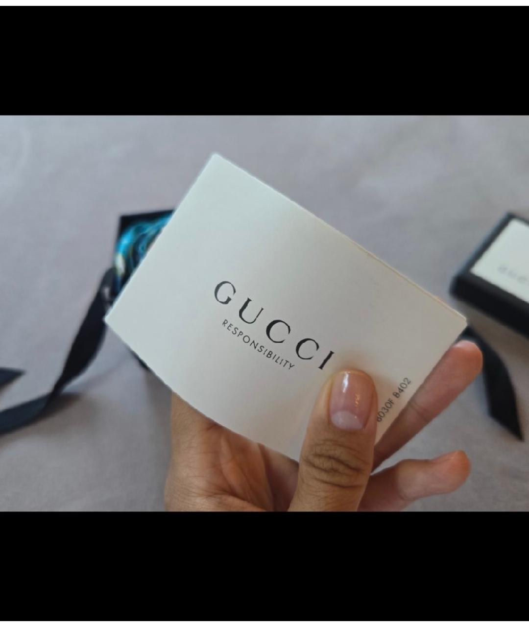 GUCCI Бирюзовый шелковый шарф, фото 7