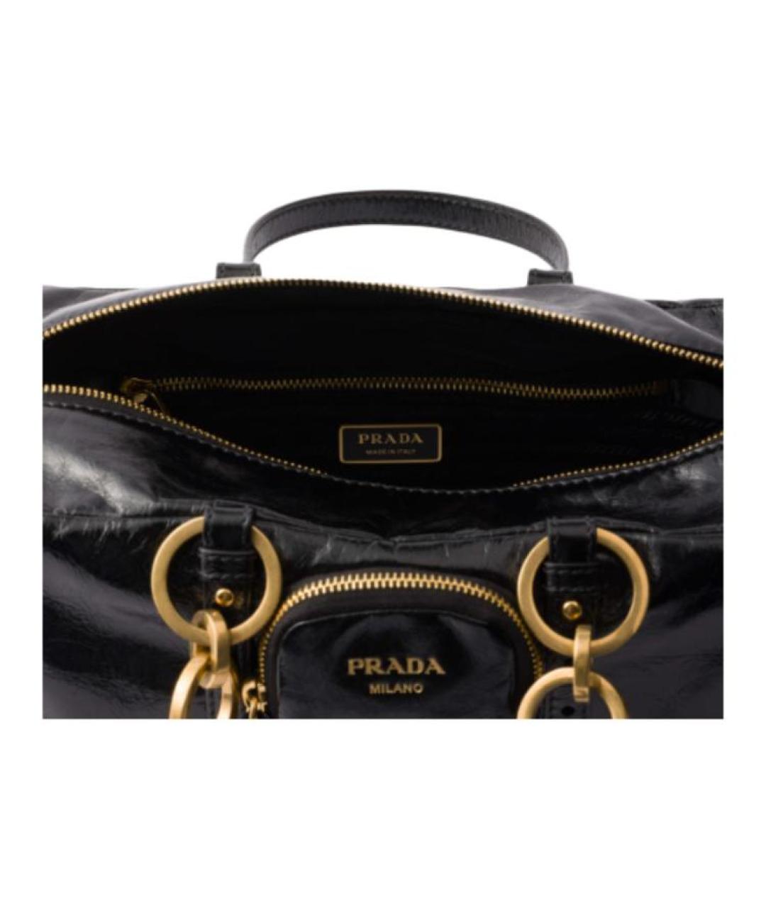 PRADA Черная кожаная сумка через плечо, фото 4