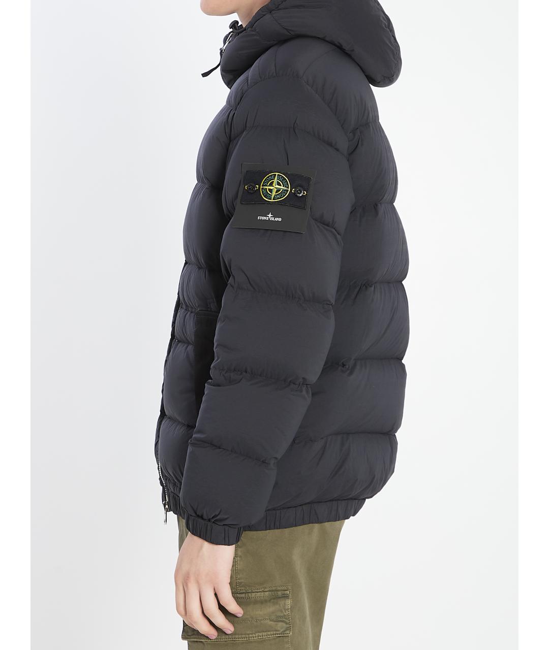 STONE ISLAND Черная синтетическая куртка, фото 3