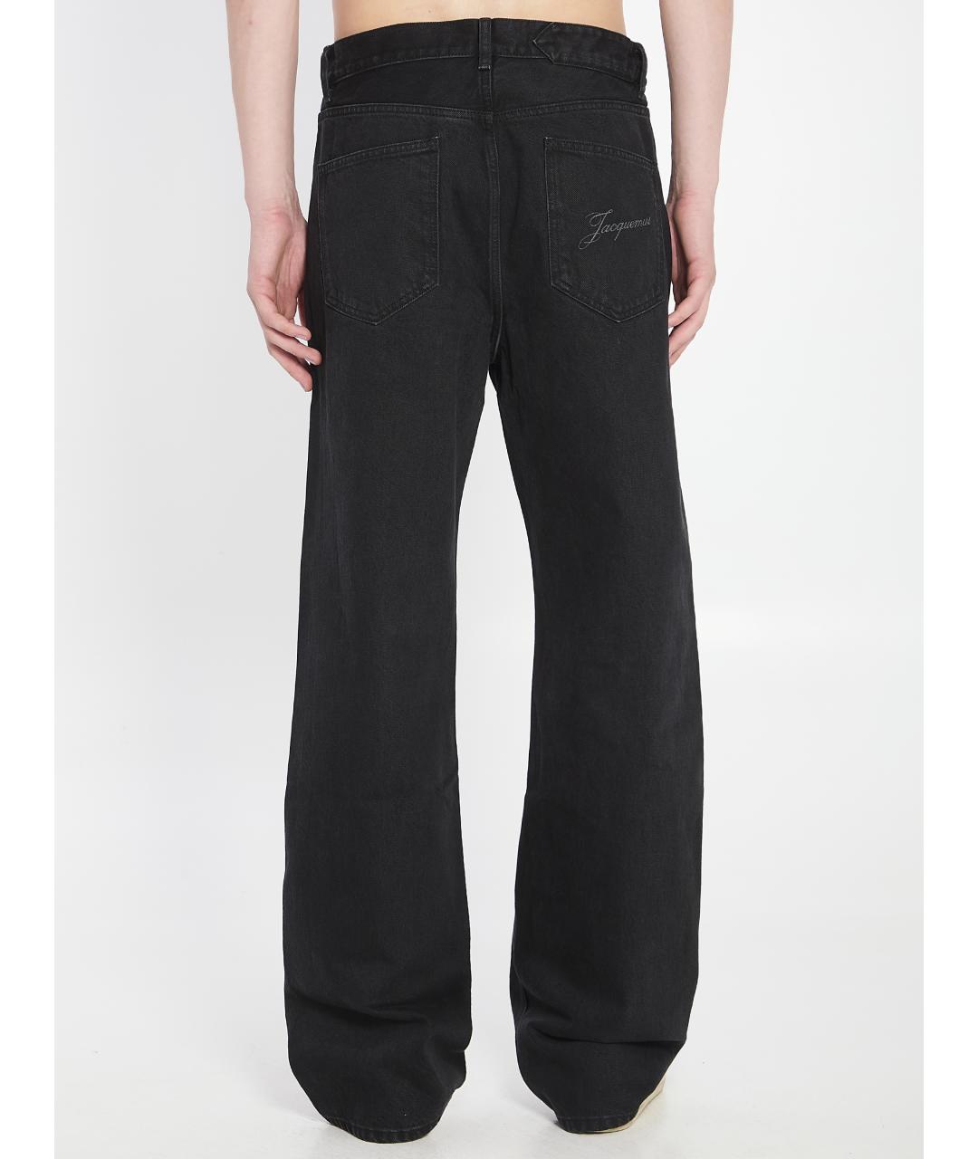 JACQUEMUS Черные хлопковые прямые джинсы, фото 4
