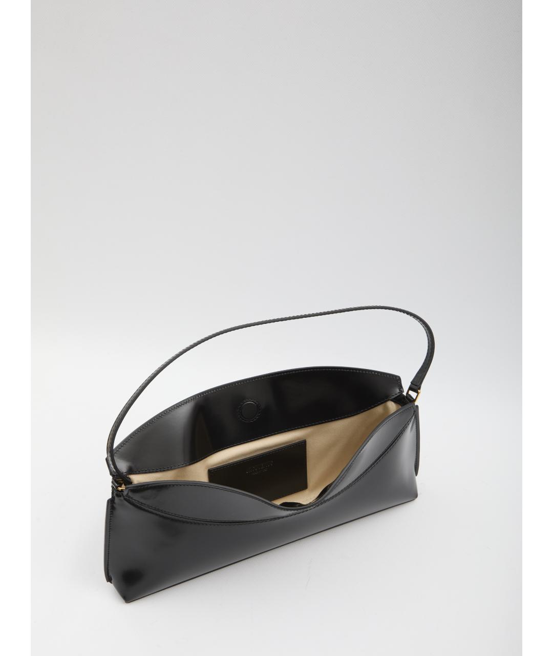 JACQUEMUS Черная кожаная сумка через плечо, фото 4