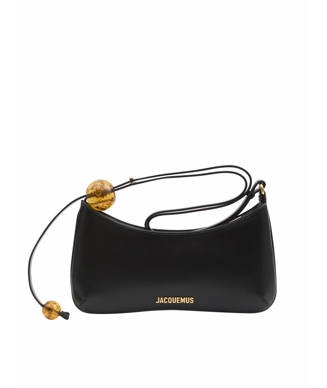 JACQUEMUS Черная кожаная сумка через плечо, фото 1
