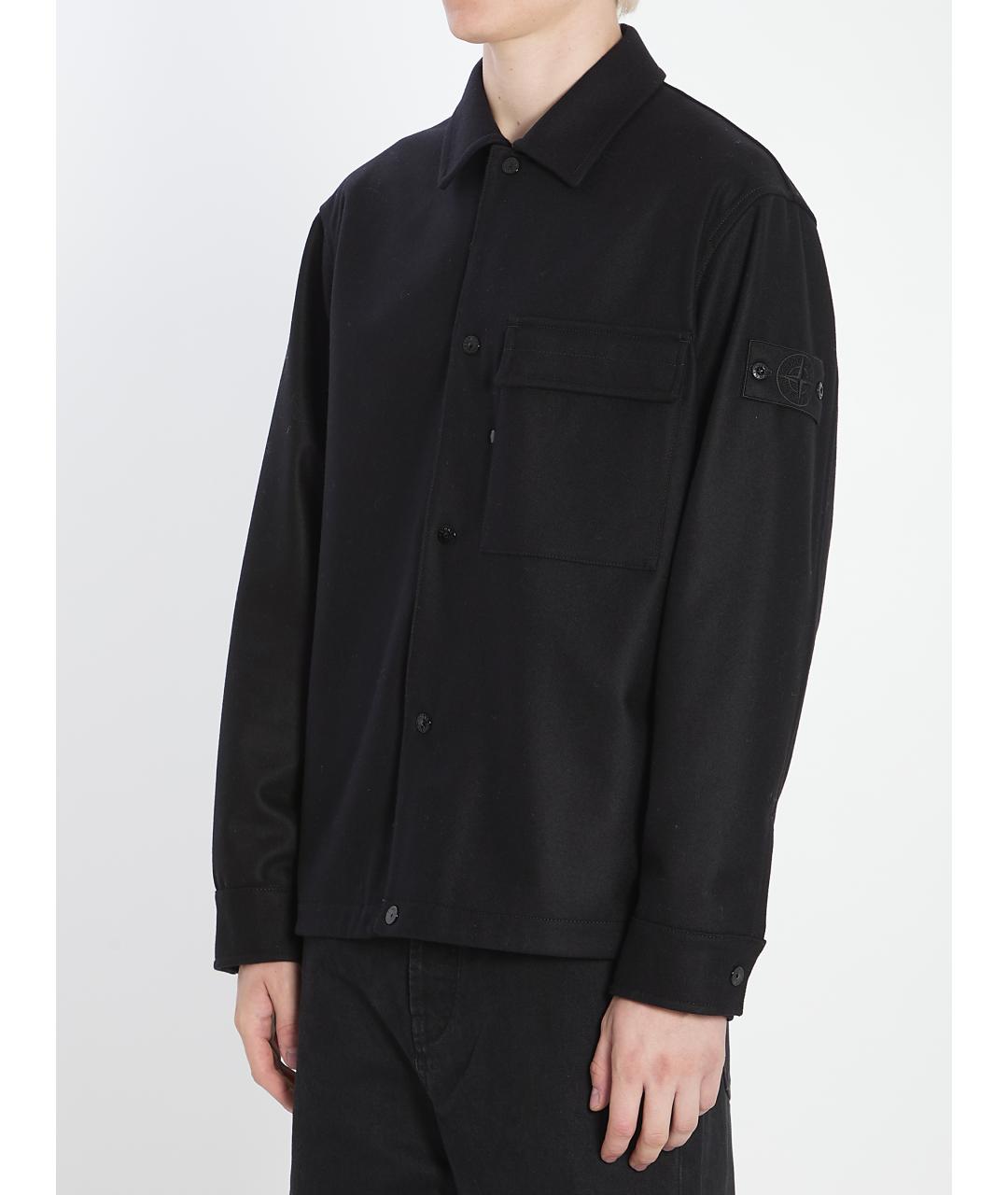 STONE ISLAND Черная шерстяная куртка, фото 2