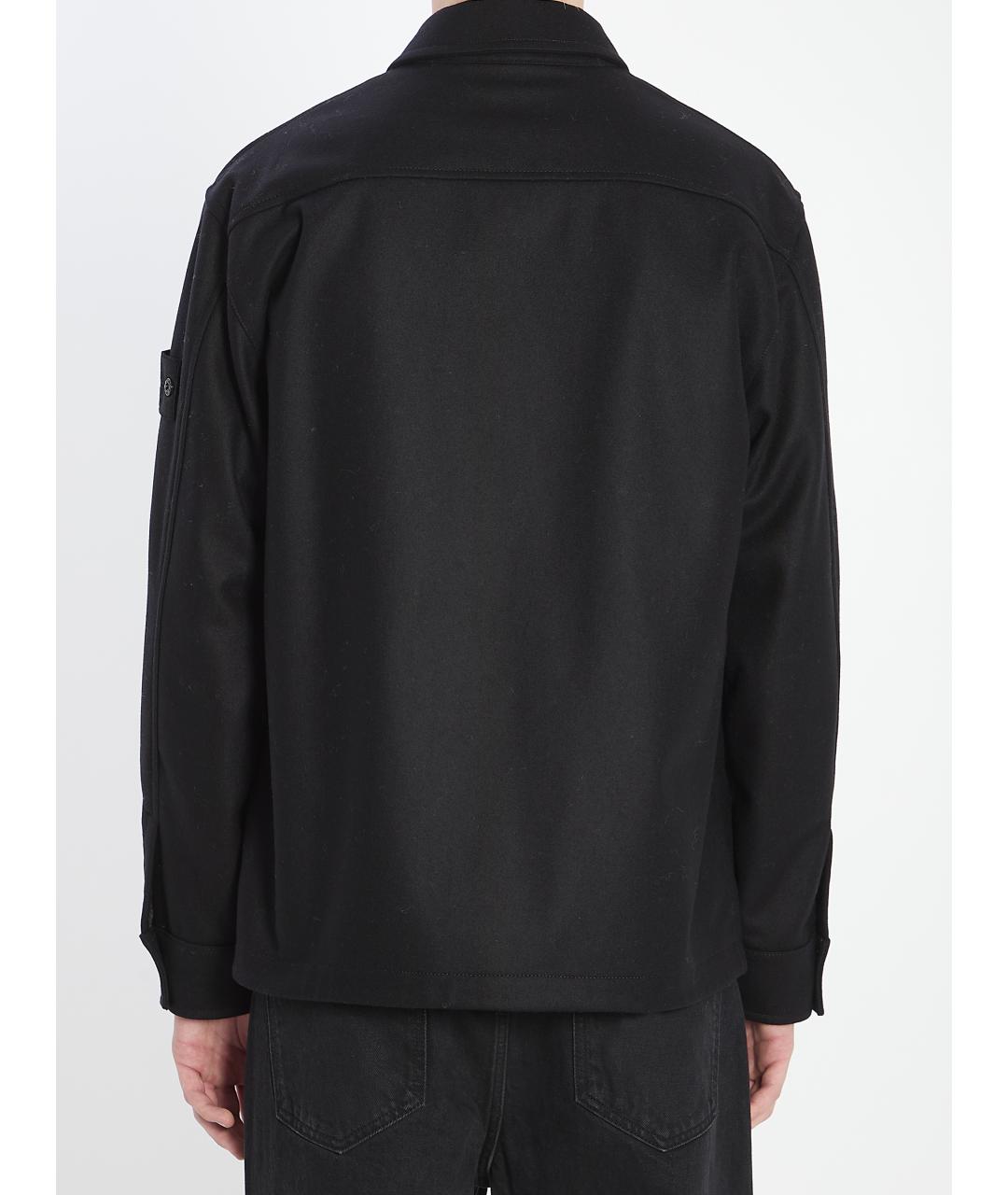 STONE ISLAND Черная шерстяная куртка, фото 4