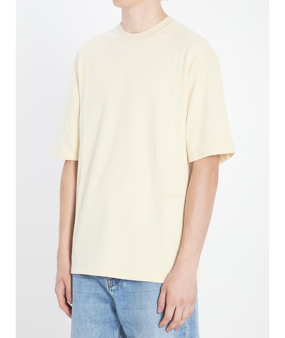 JACQUEMUS Бежевая хлопковая футболка, фото 2
