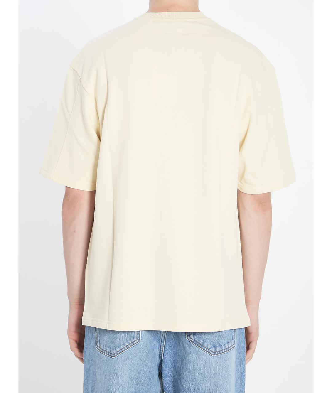 JACQUEMUS Бежевая хлопковая футболка, фото 4
