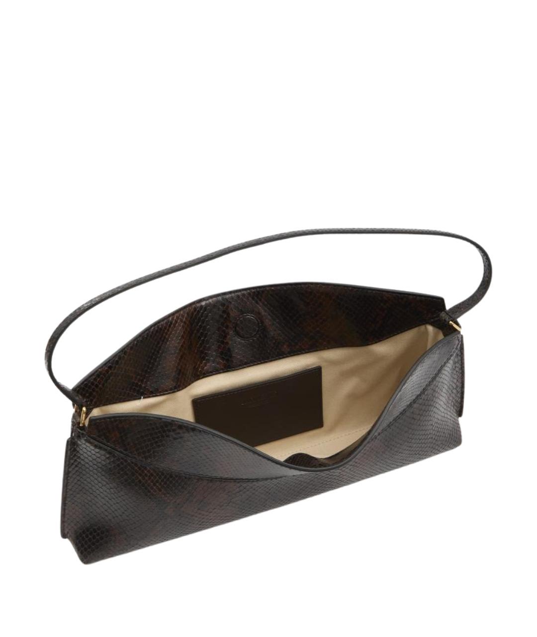 JACQUEMUS Коричневая кожаная сумка с короткими ручками, фото 4