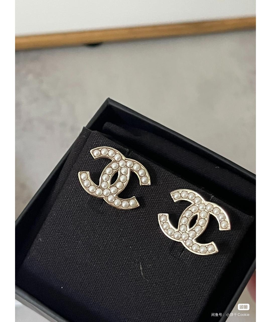 CHANEL Белые серьги, фото 5