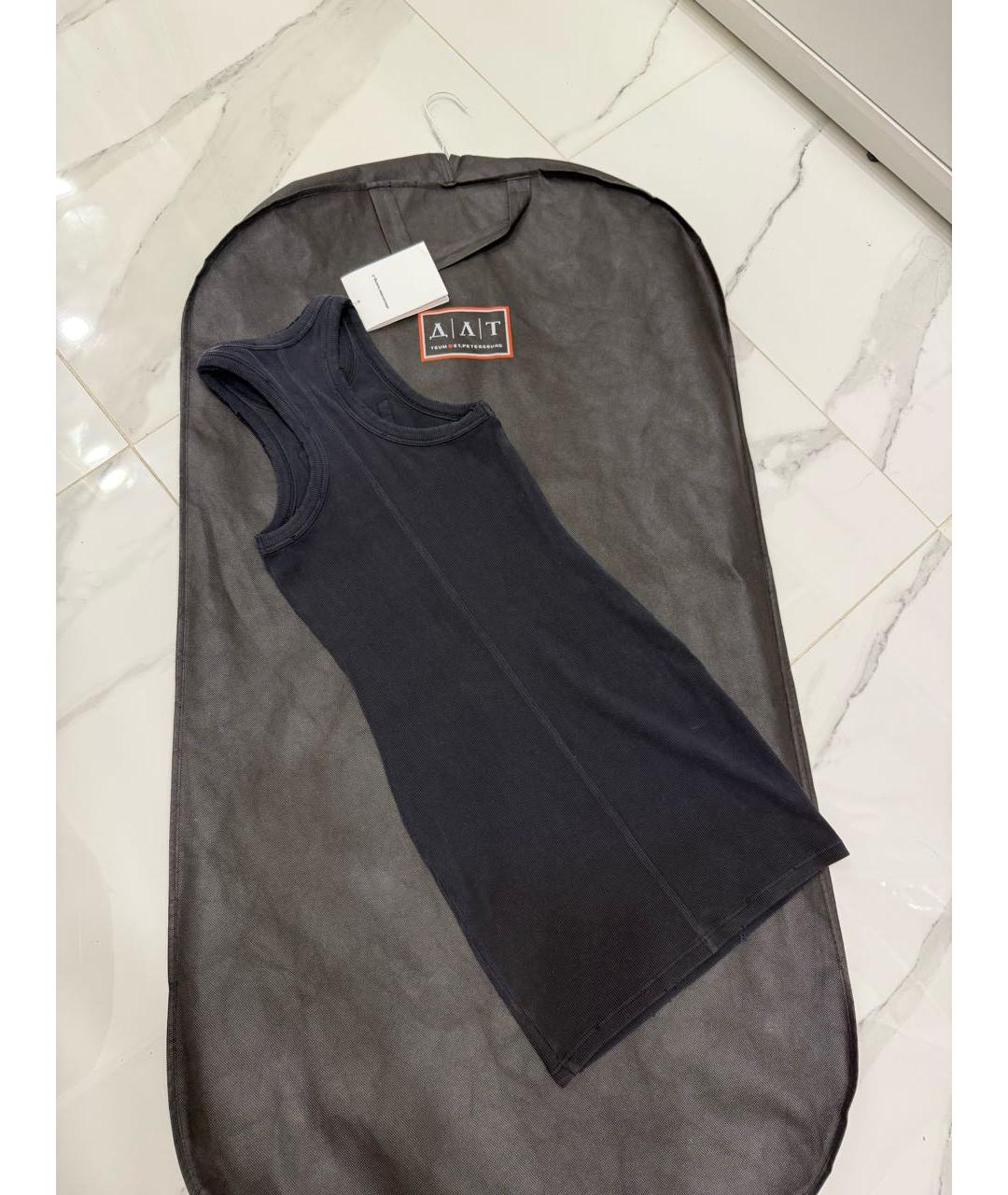 ALEXANDER WANG Антрацитовое хлопковое повседневное платье, фото 4