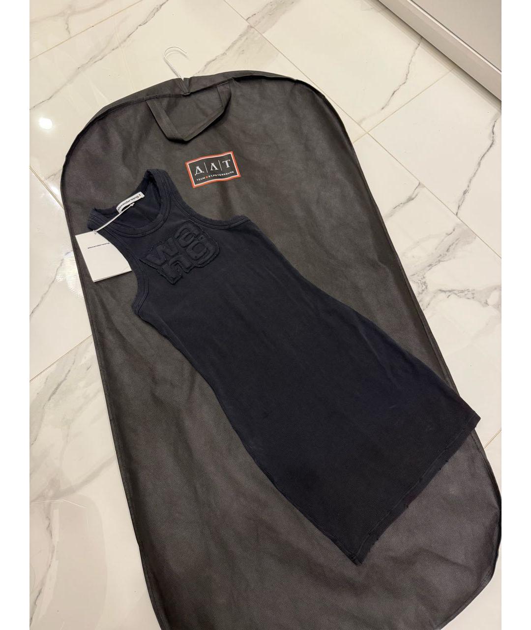 ALEXANDER WANG Антрацитовое хлопковое повседневное платье, фото 3