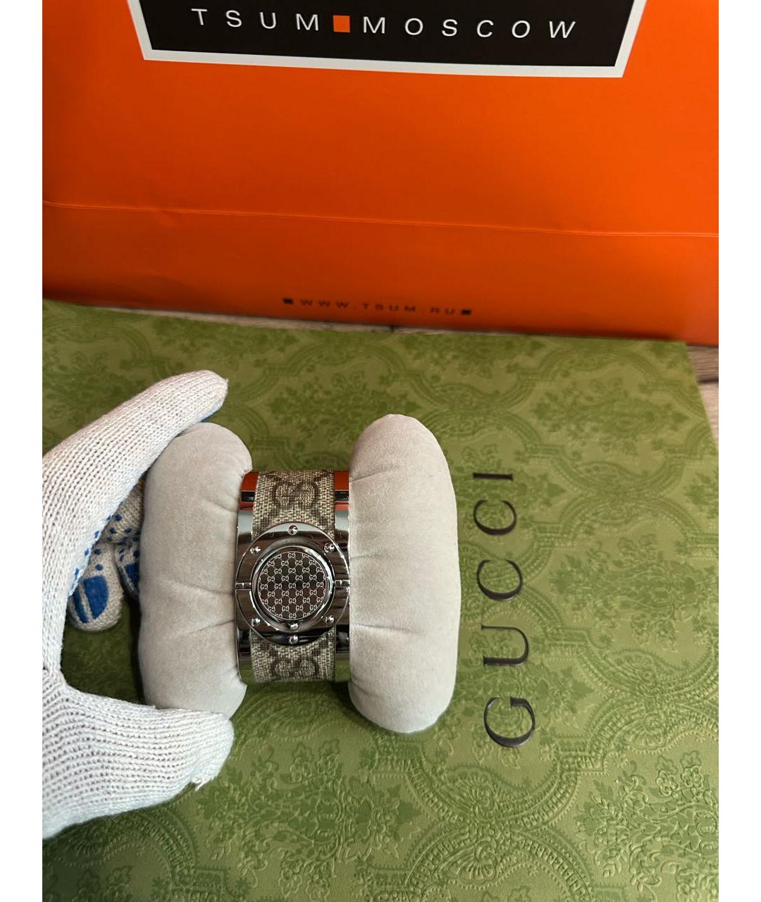 GUCCI Бежевые кожаные часы, фото 5