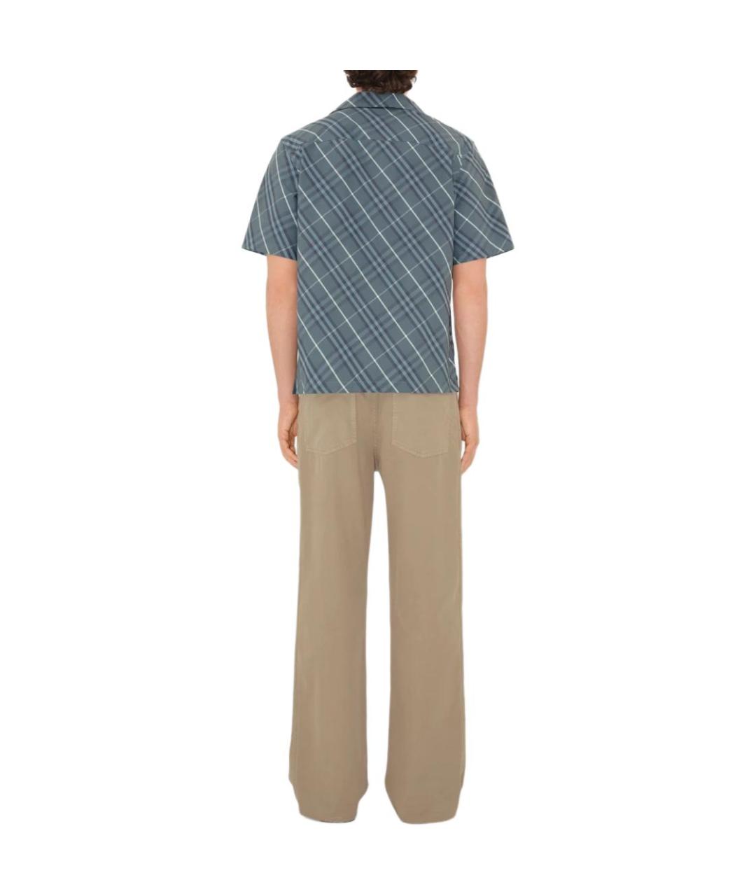 BURBERRY Синяя хлопковая кэжуал рубашка, фото 3