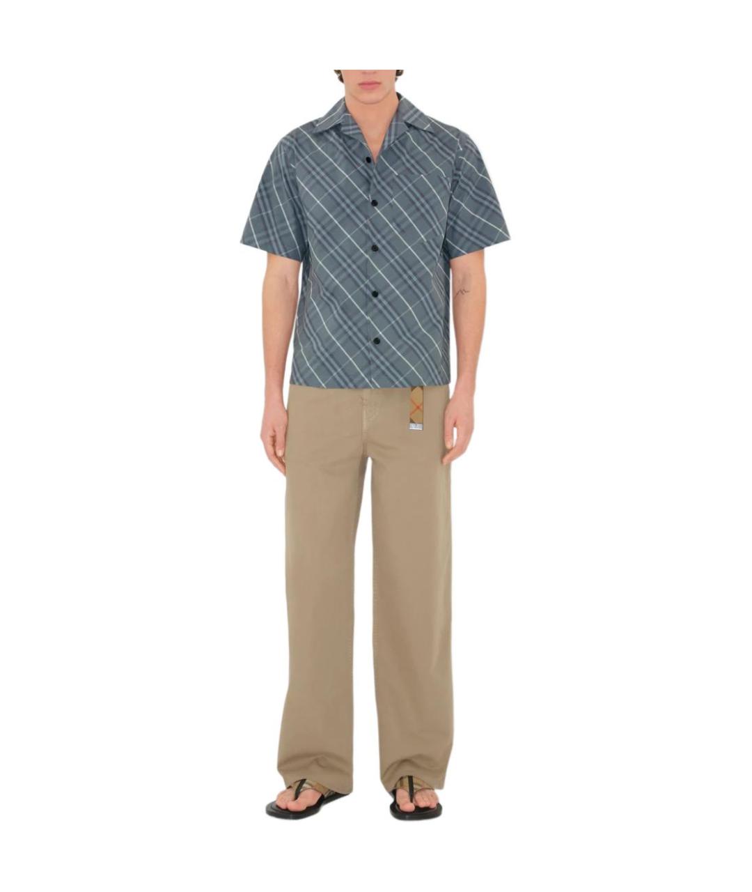 BURBERRY Синяя хлопковая кэжуал рубашка, фото 2