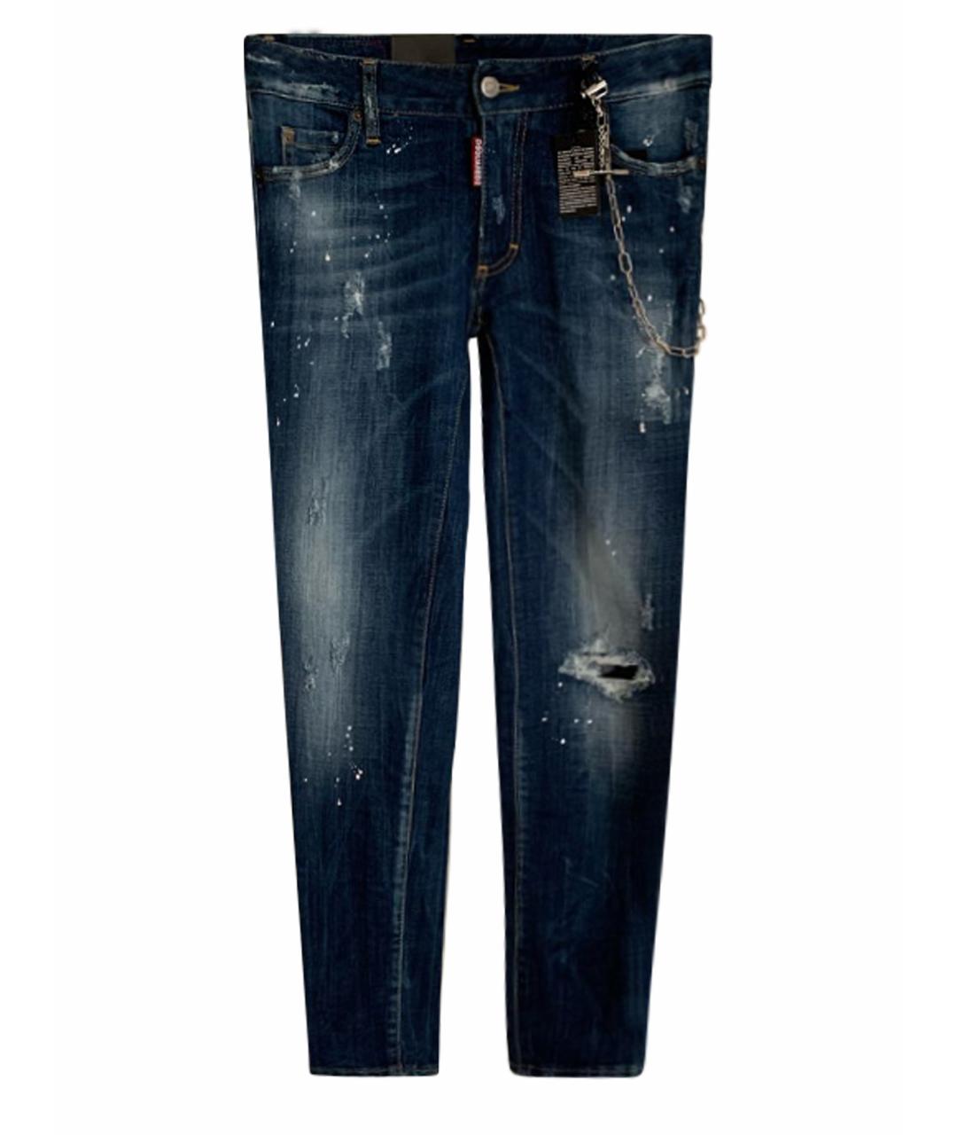 DSQUARED2 Синие хлопковые прямые джинсы, фото 1