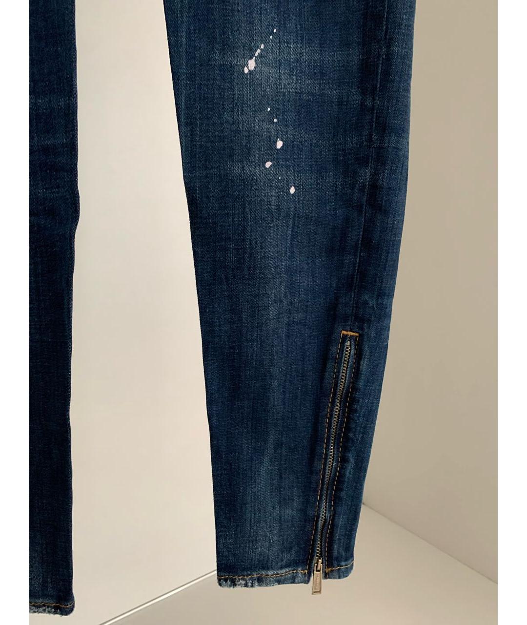 DSQUARED2 Синие хлопковые прямые джинсы, фото 5