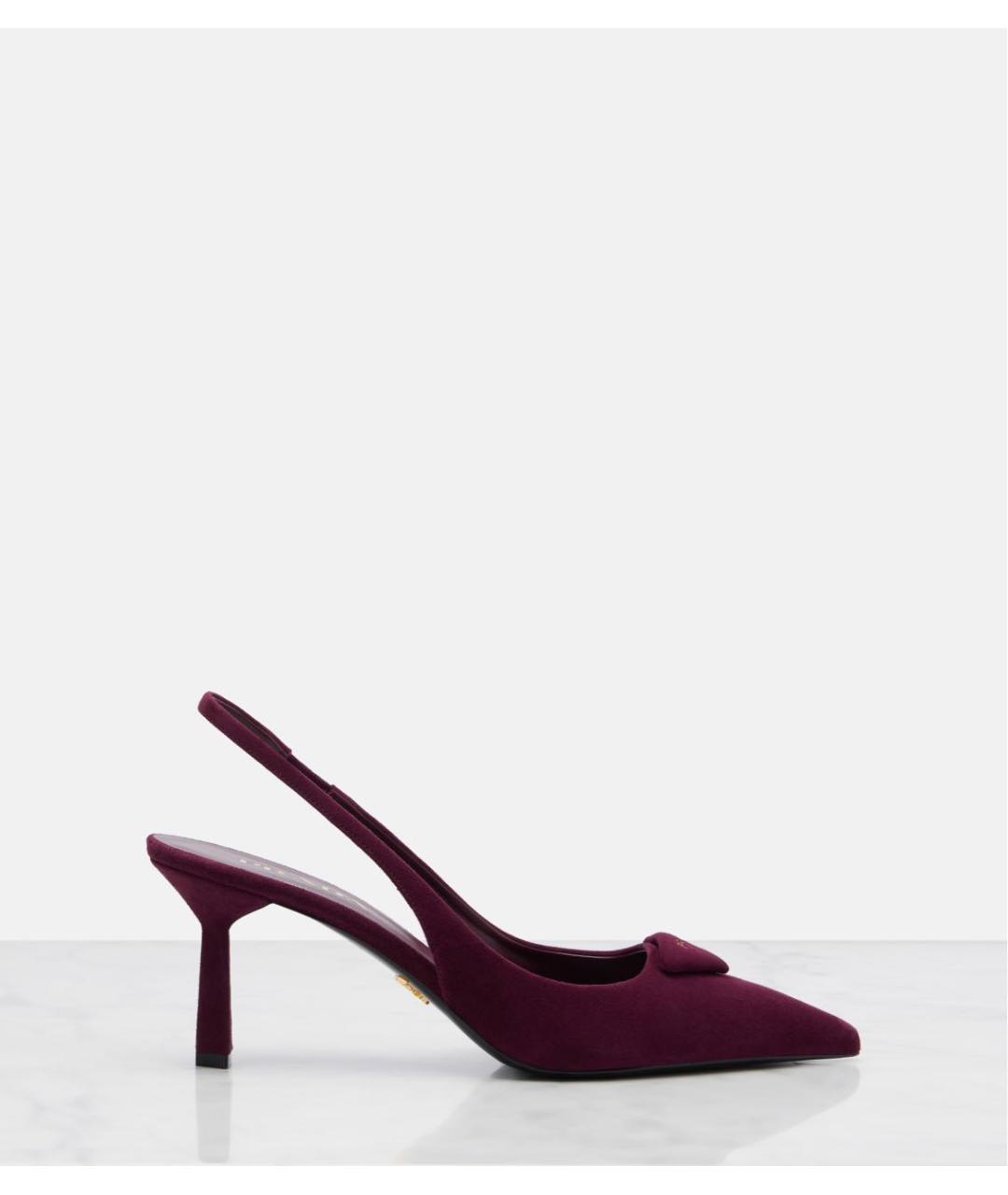 PRADA Бордовые замшевые туфли, фото 9