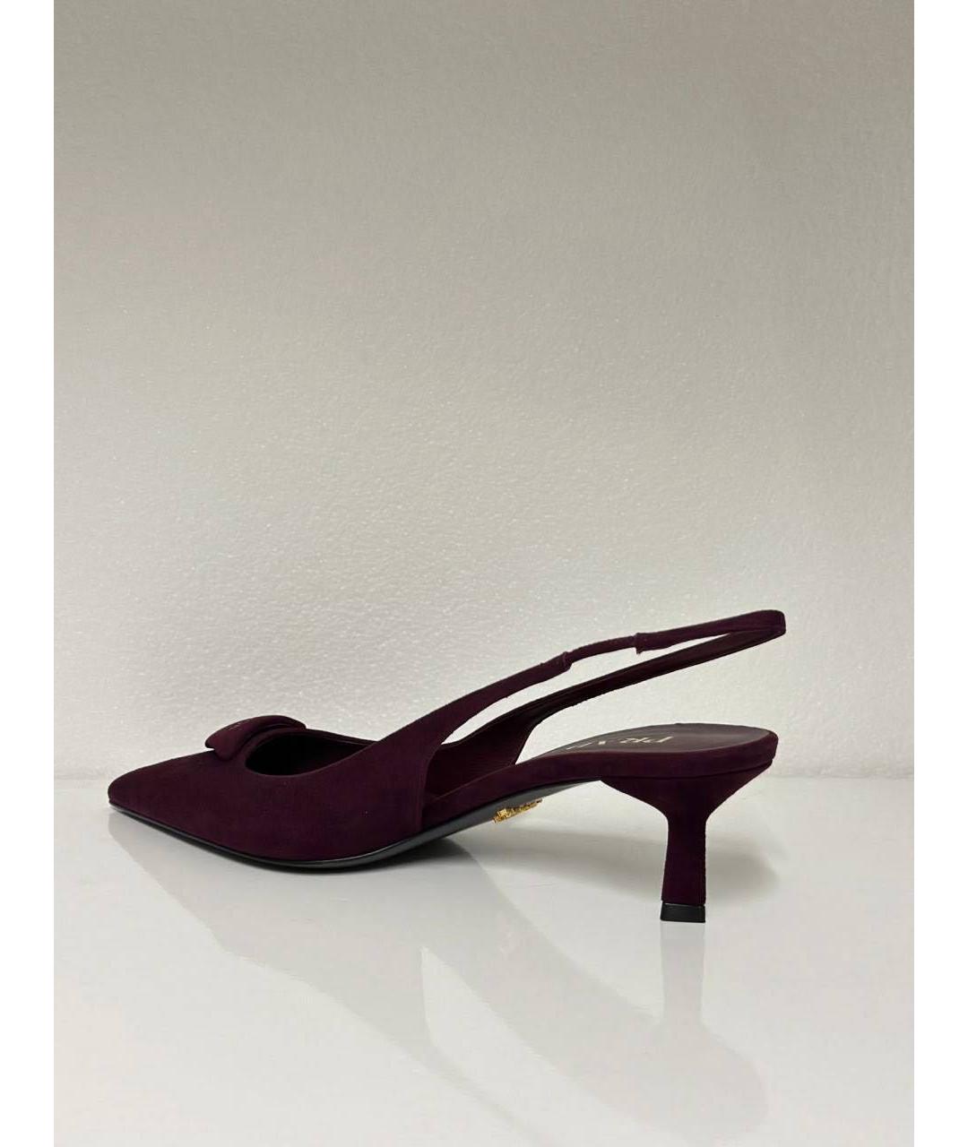 PRADA Бордовые замшевые туфли, фото 6