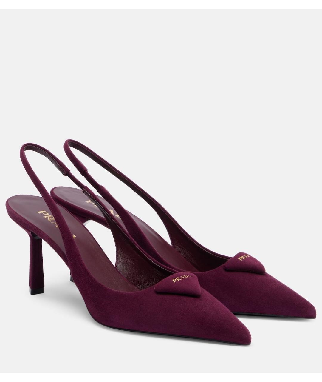 PRADA Бордовые замшевые туфли, фото 2