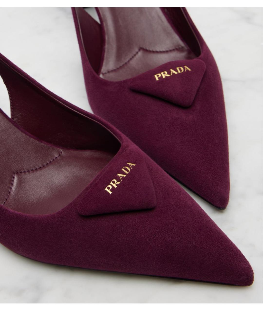 PRADA Бордовые замшевые туфли, фото 4