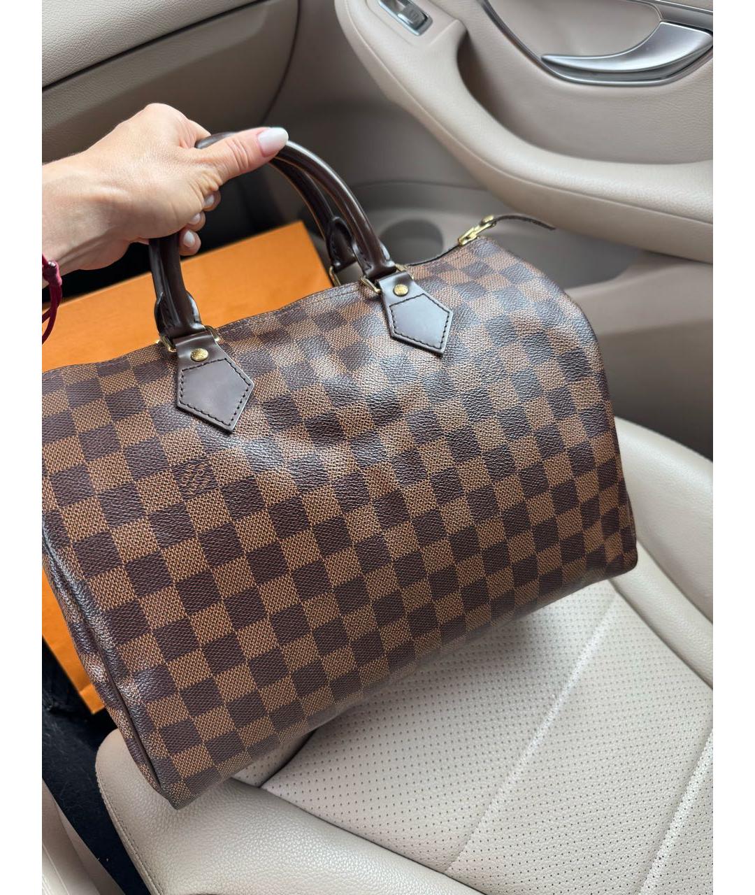 LOUIS VUITTON Коричневая сумка с короткими ручками, фото 5