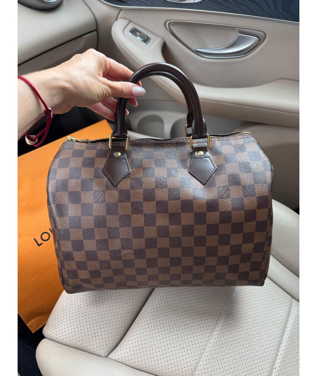 LOUIS VUITTON Коричневая сумка с короткими ручками, фото 3
