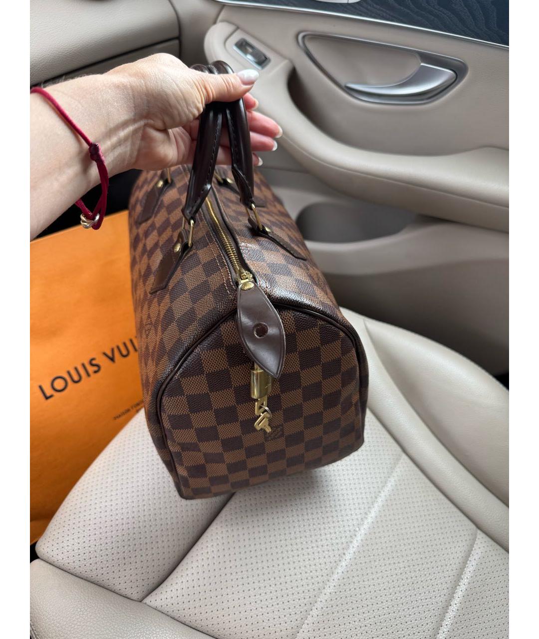 LOUIS VUITTON Коричневая сумка с короткими ручками, фото 4