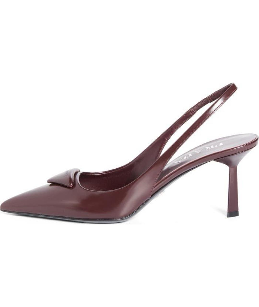 PRADA Бордовые туфли из лакированной кожи, фото 1
