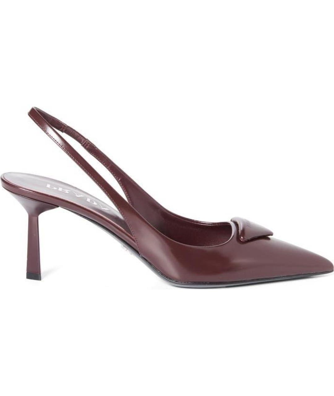PRADA Бордовые туфли из лакированной кожи, фото 9